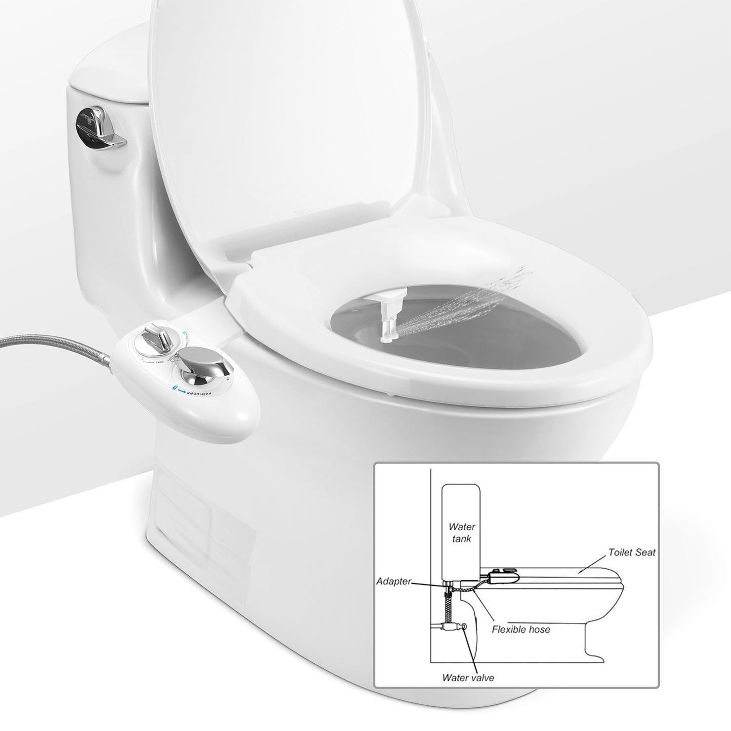 Cold Water Spray Bidet Self-Cleaning Dual Nozzle Bidet/Feminine Wash