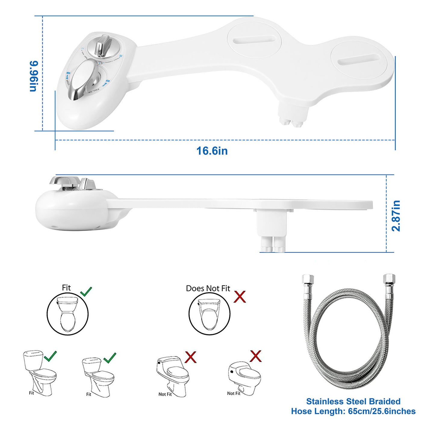 Cold Water Spray Bidet Self-Cleaning Dual Nozzle Bidet/Feminine Wash