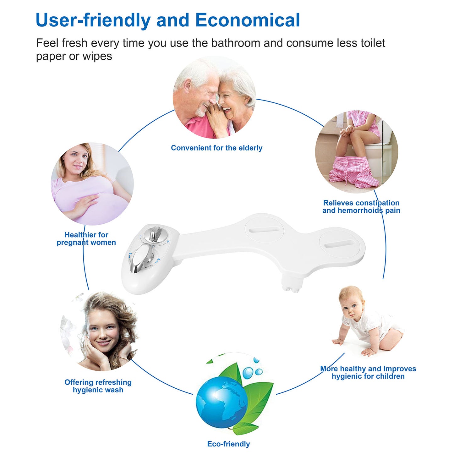 Cold Water Spray Bidet Self-Cleaning Dual Nozzle Bidet/Feminine Wash