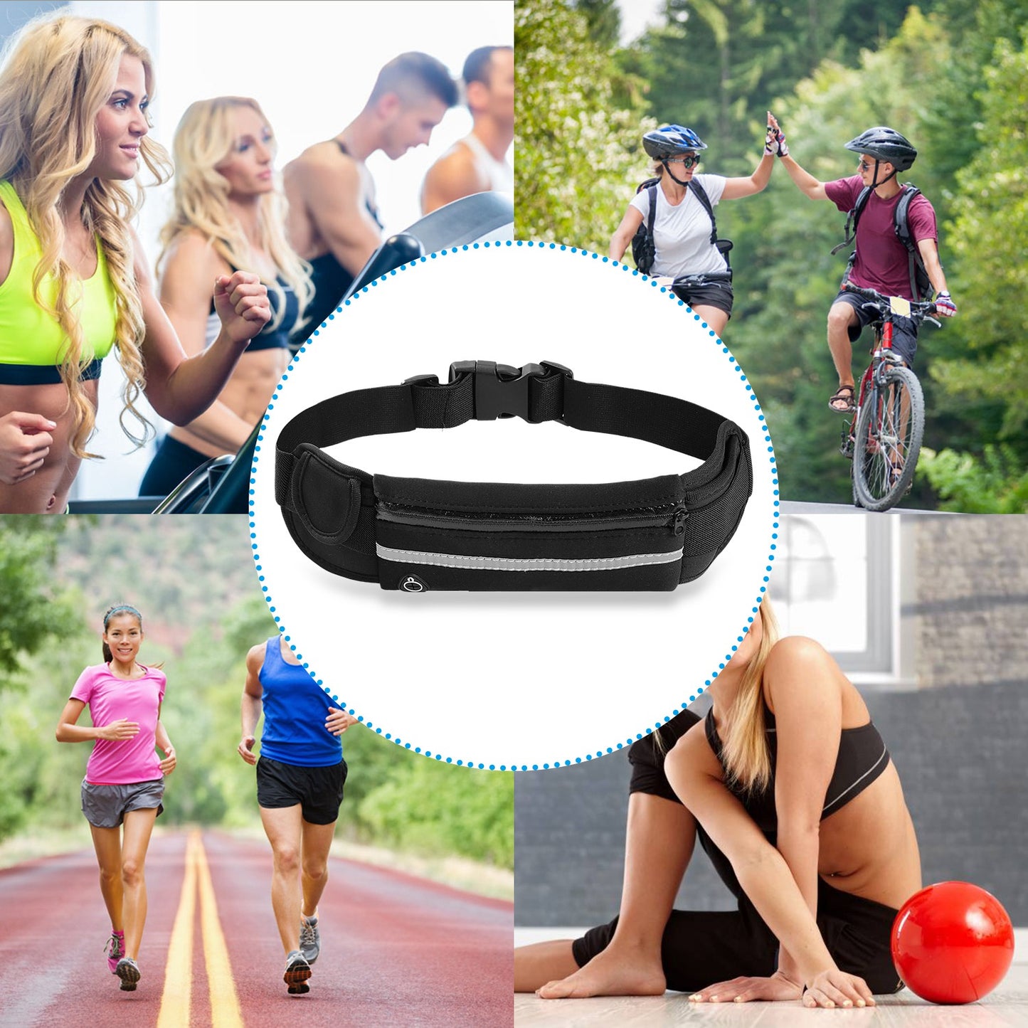 Sports Waist Bag Running Belt Pack Waterproof Adjustable Waist Pouch