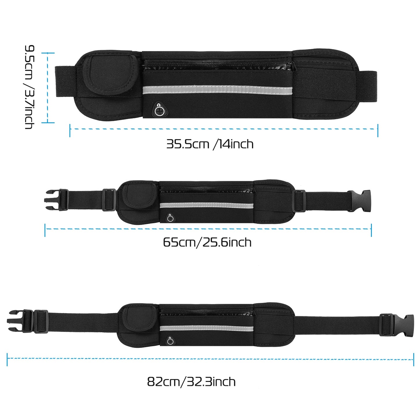 Sports Waist Bag Running Belt Pack Waterproof Adjustable Waist Pouch
