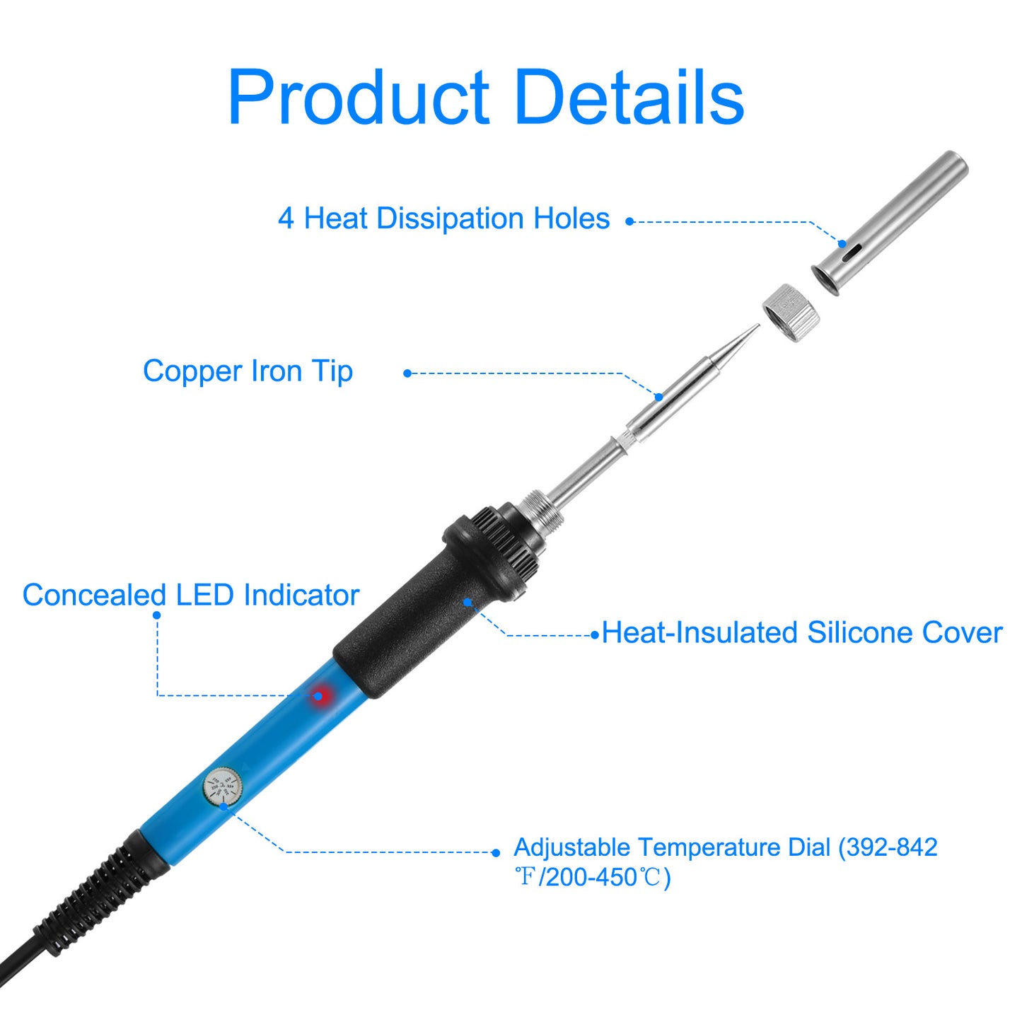 Soldering Iron 110V/60W Adjustable Temperature PCB Electric Welding Iron