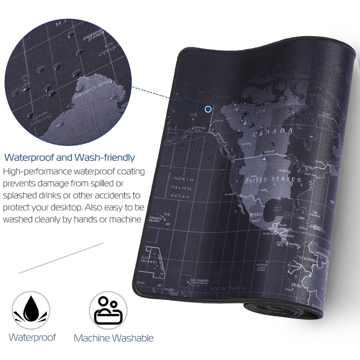 Large Gaming Mouse Pad Non-Slip Rubber Base Mousepad Durable Stitched Edges
