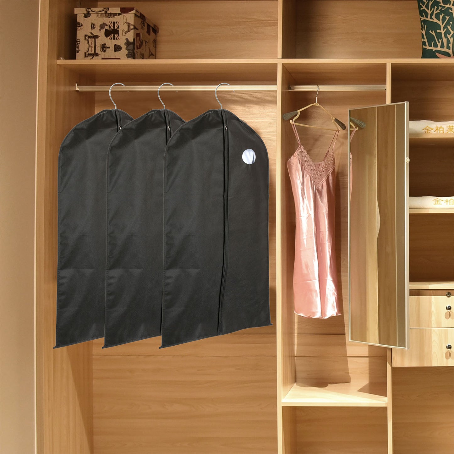 5Pcs 39in Garment Bags Hanging Suit Bags Covers Breathable