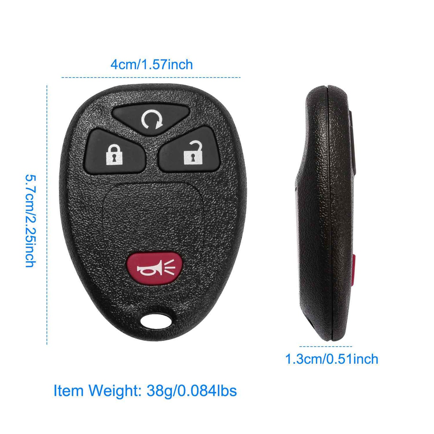 2 Keyless Entry Car Key Remote Key Fob Case Button Pad Replacement for OUC60270