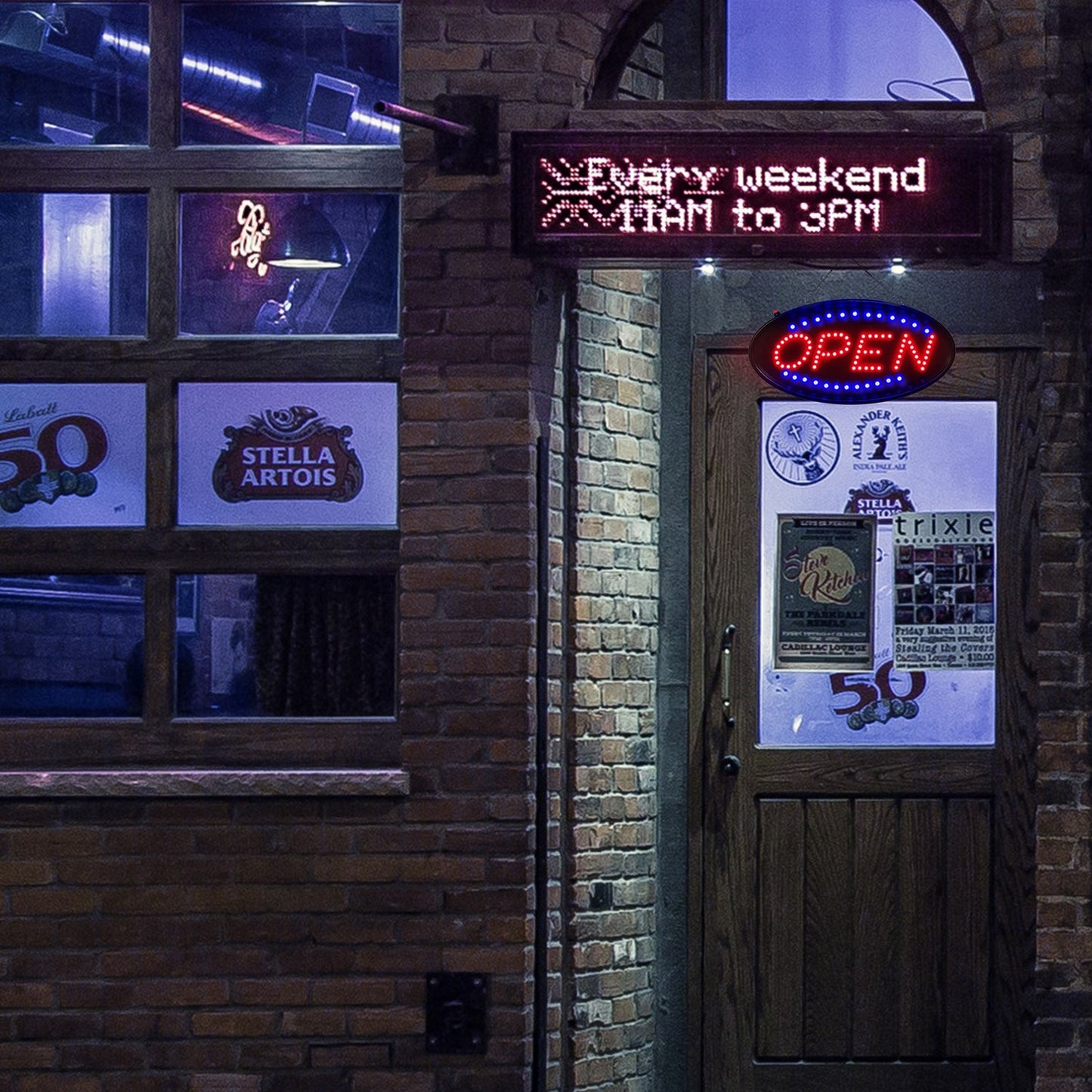 Ultra Bright LED Neon Open Sign Flash/Normal Lighting Store Business Sign
