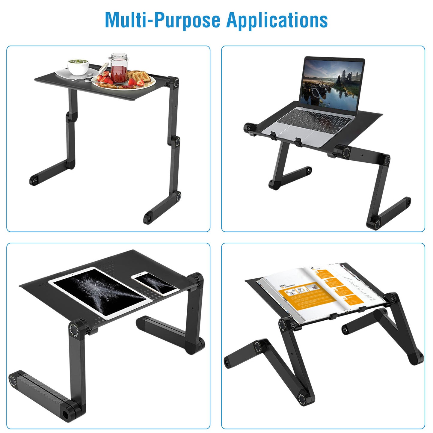 Foldable Laptop Table Bed Notebook Desk with Mouse Board