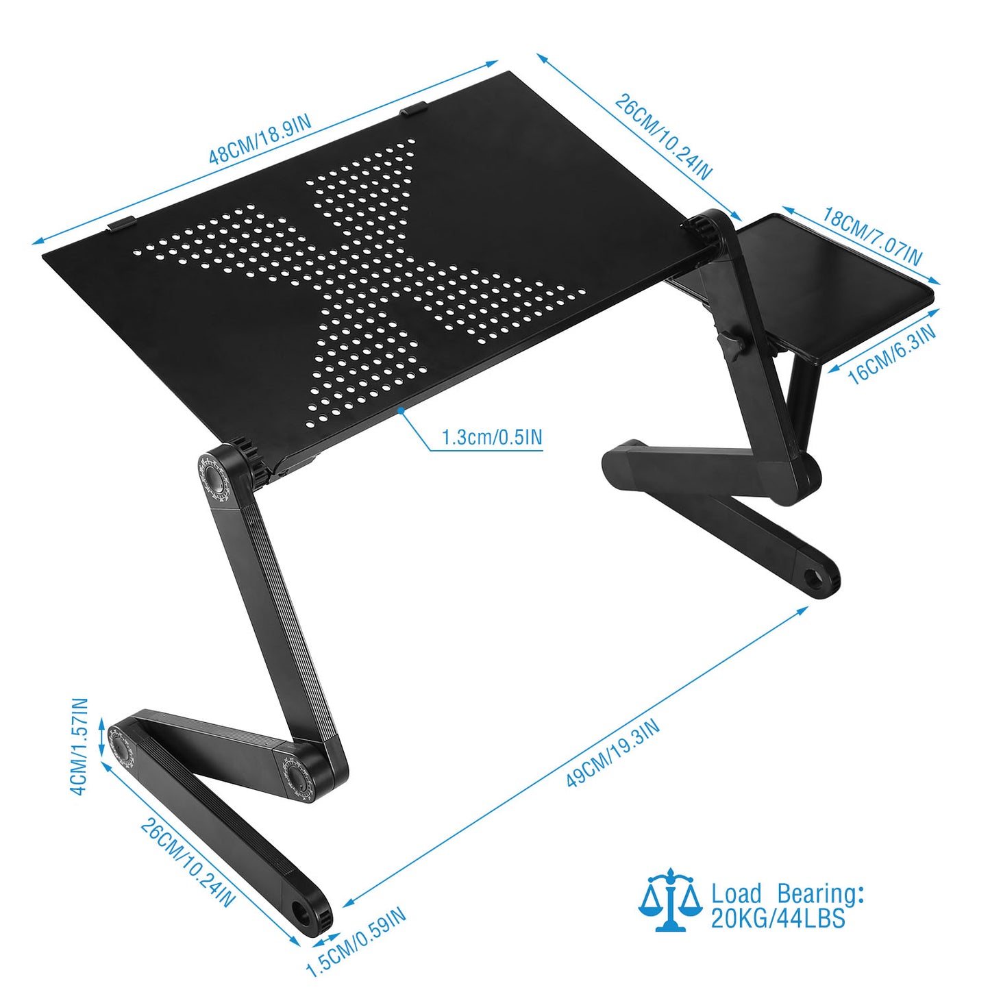 Foldable Laptop Table Bed Notebook Desk with Mouse Board