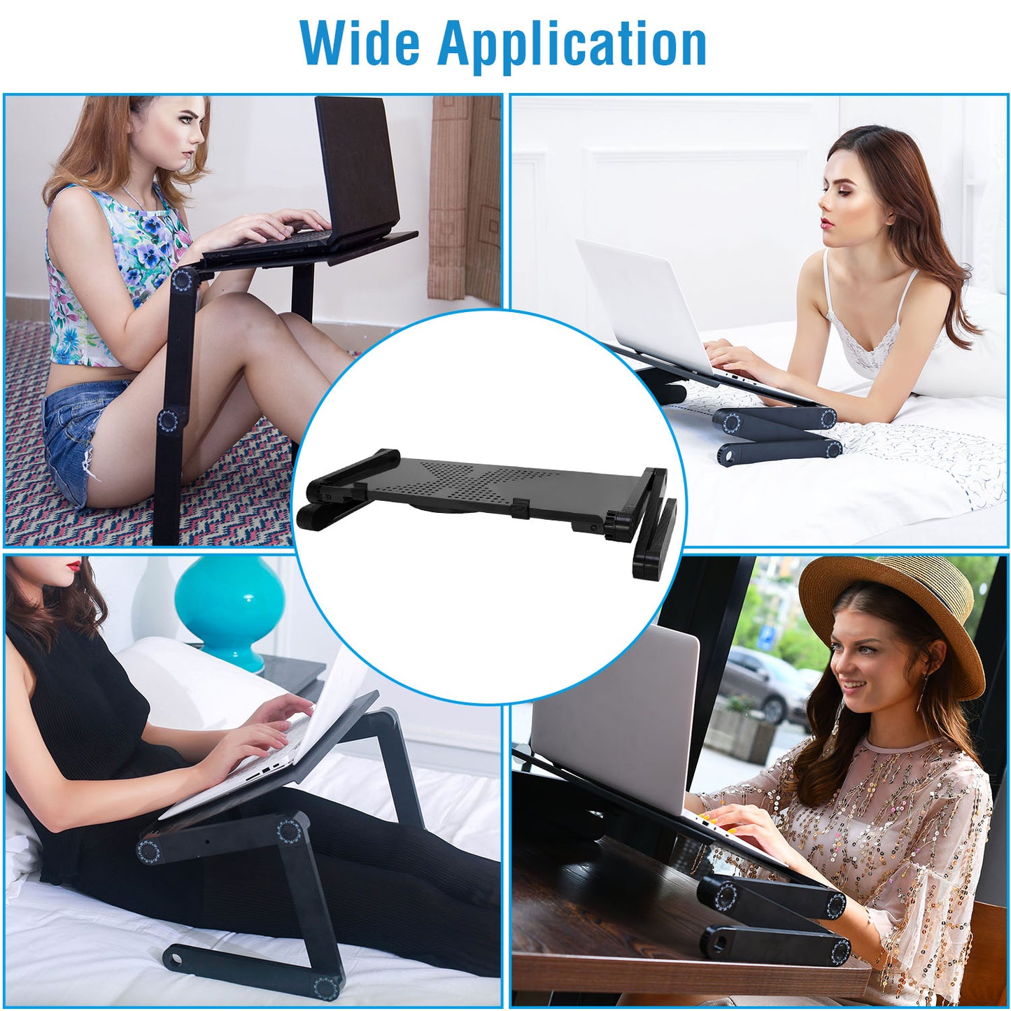 Foldable Laptop Table Bed Notebook Desk with Mouse Board