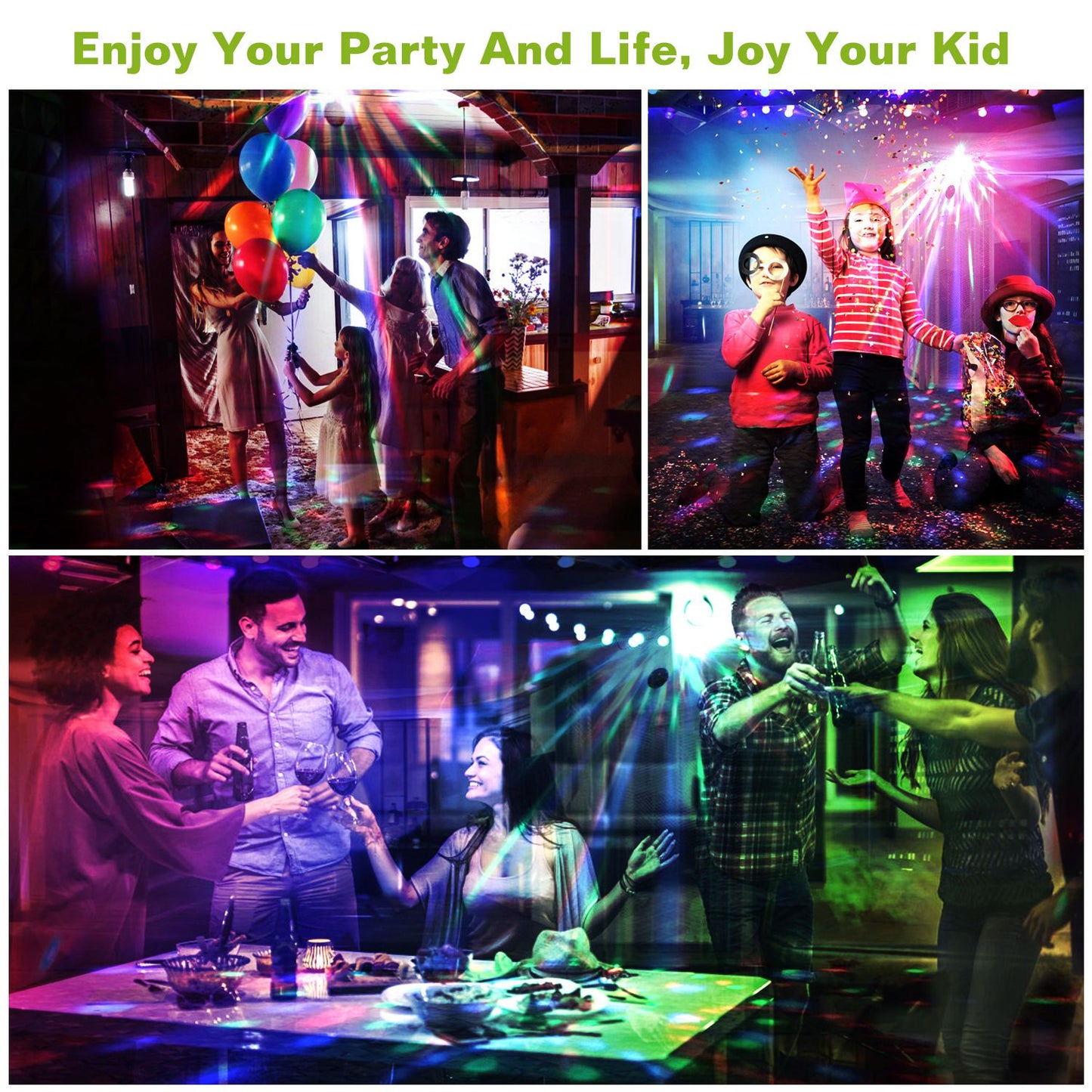 Sound Activated Party Lights DJ Lights Disco Ball Strobe Light Stage Lights