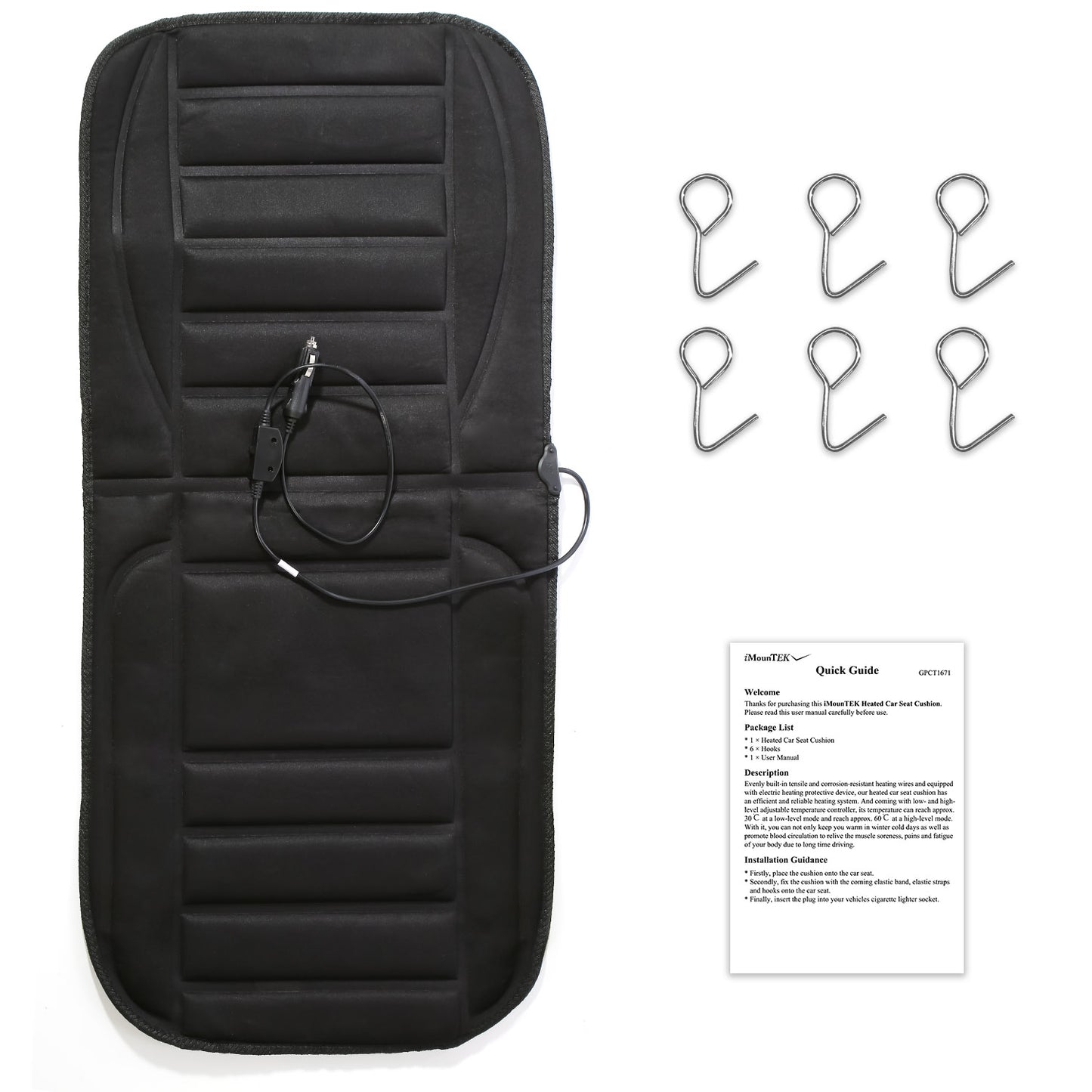 Heated Car Seat Cushion 12V Auto Seat Cover Warmer