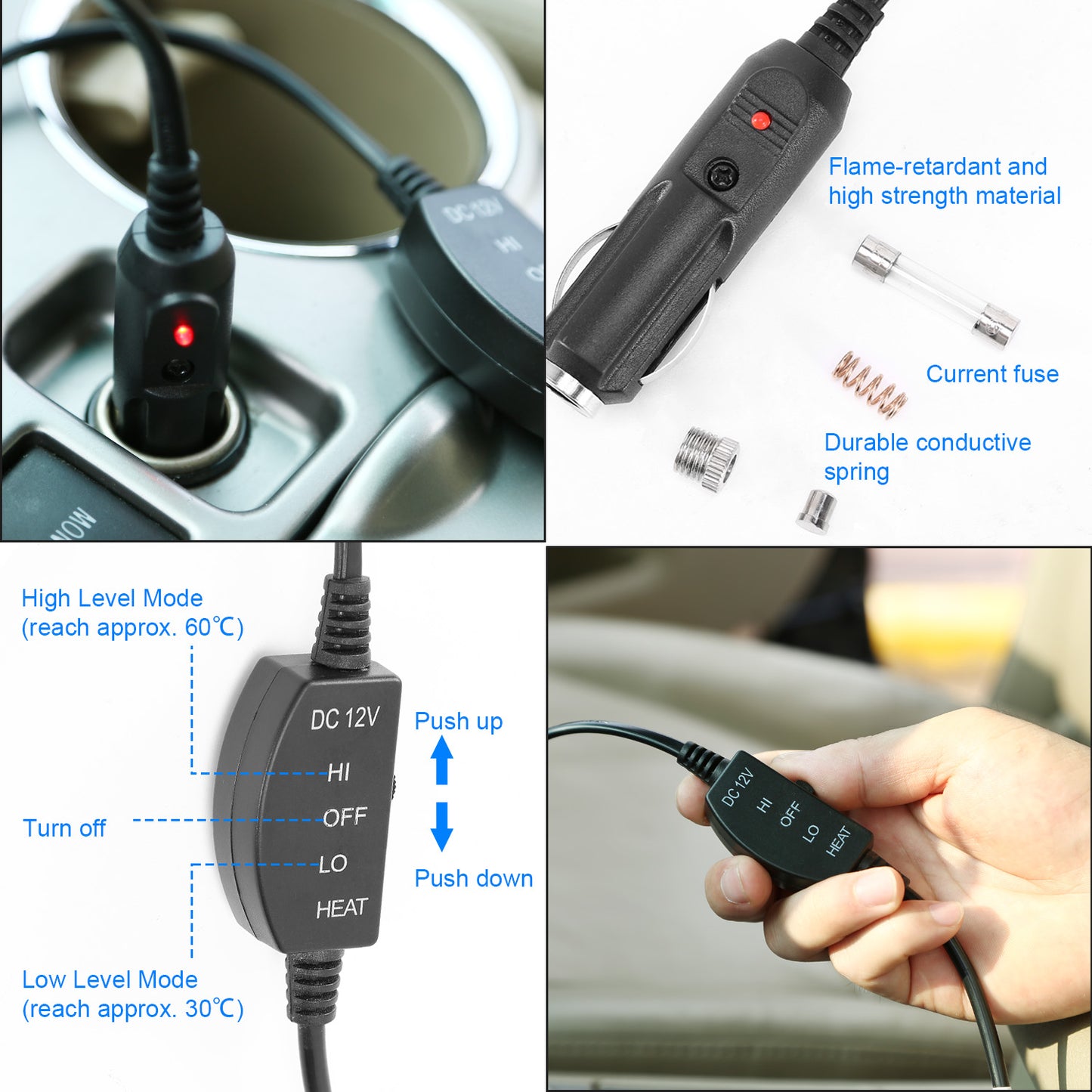 Heated Car Seat Cushion 12V Auto Seat Cover Warmer