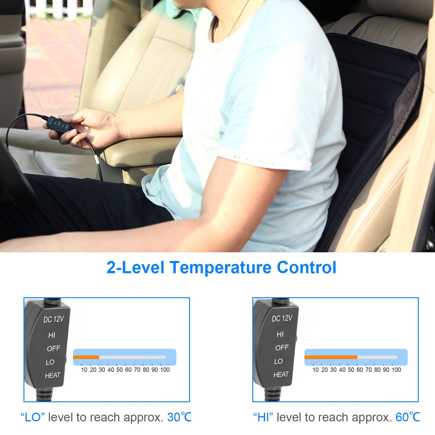 Heated Car Seat Cushion 12V Auto Seat Cover Warmer