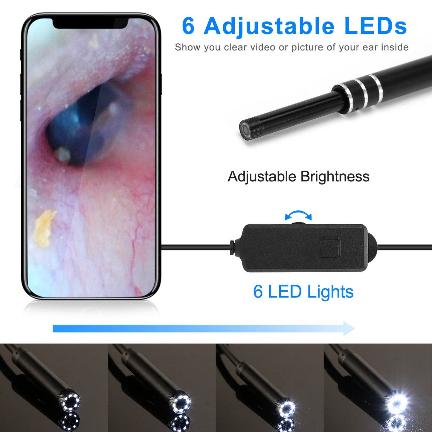 Ear Endoscope Otoscope Visual Earpick Ear Cleaning Camera Ear Wax