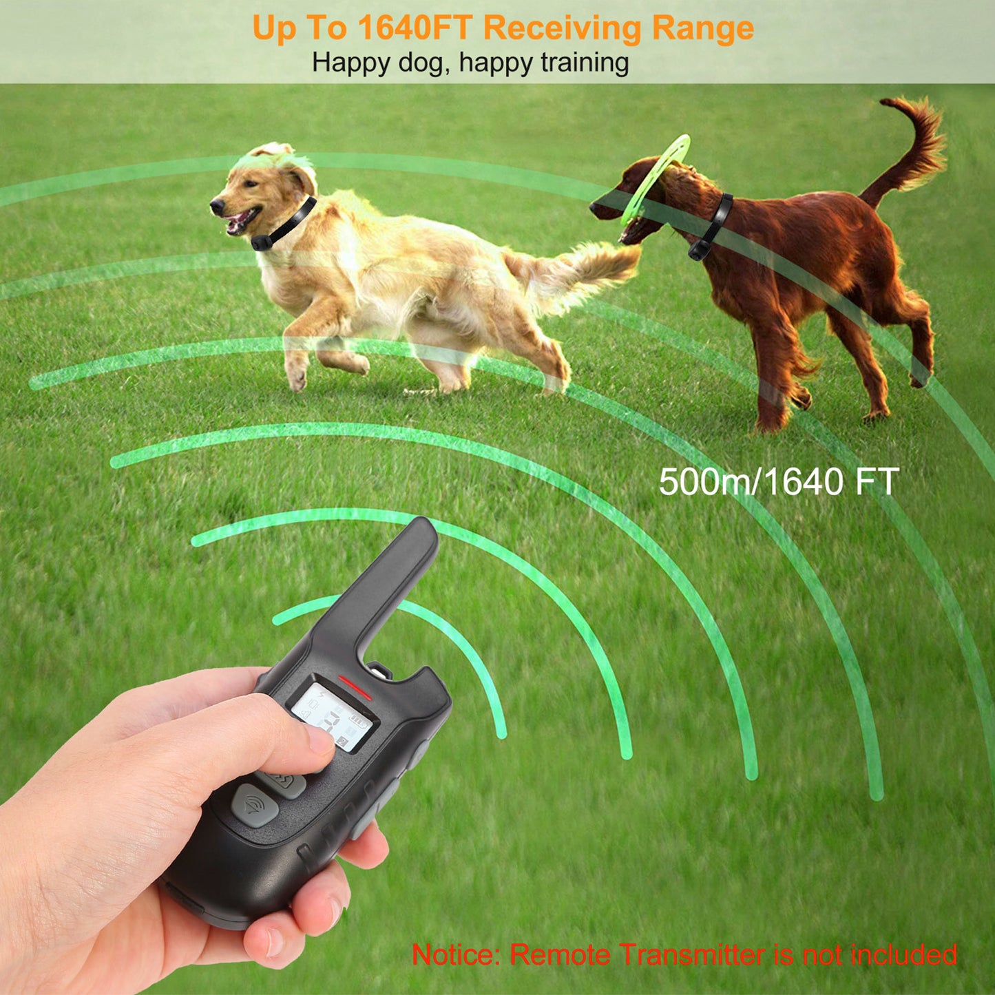 Dog Bark Collar IP67 Waterproof Rechargeable Dog Training Receiver