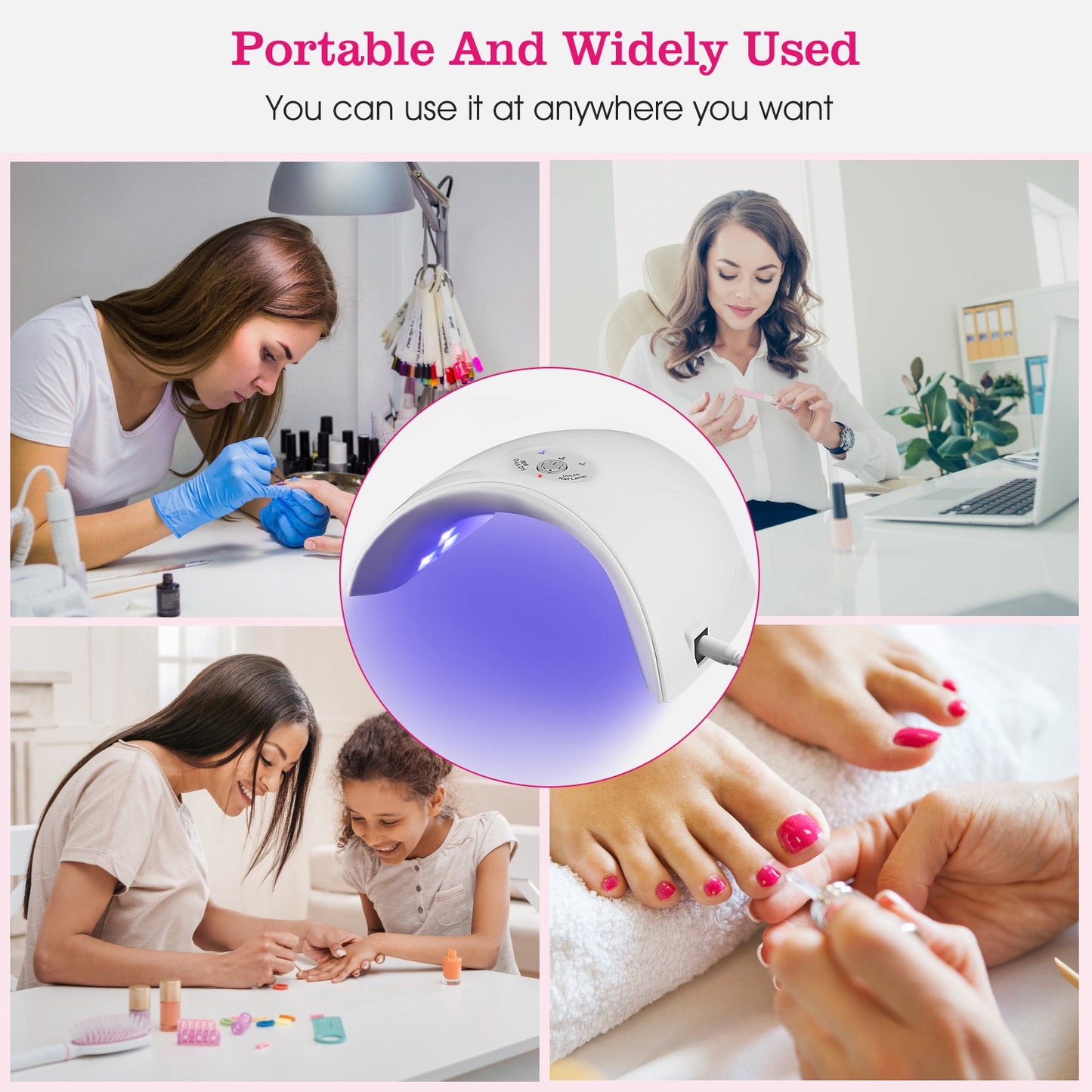 36W UV LED Lamp Nail Gel Dryer 12 LEDs Sensor Fingernail Toenail Gel Curing Machine White