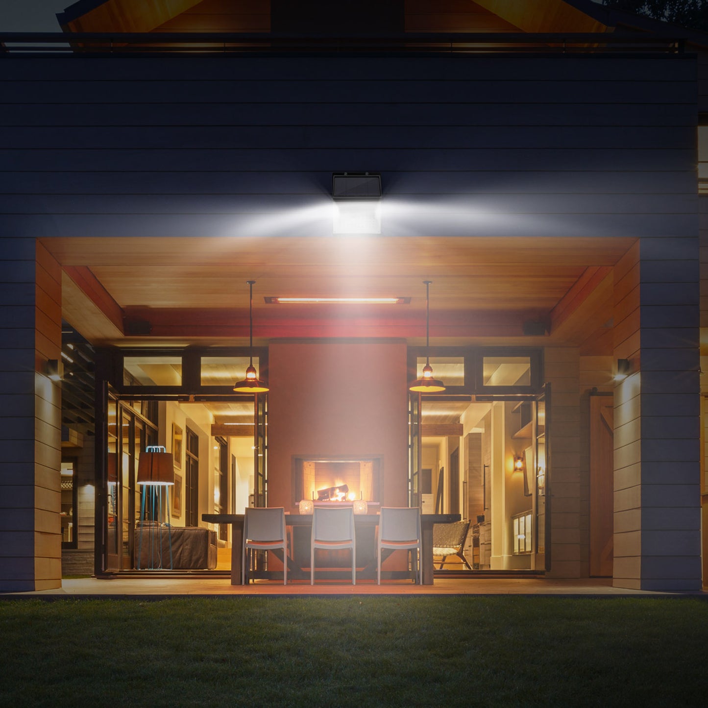 Solar Lights 88 LEDs Wall Lamps Outdoor 120 Degree Motion Sensor Sound Control Lighting