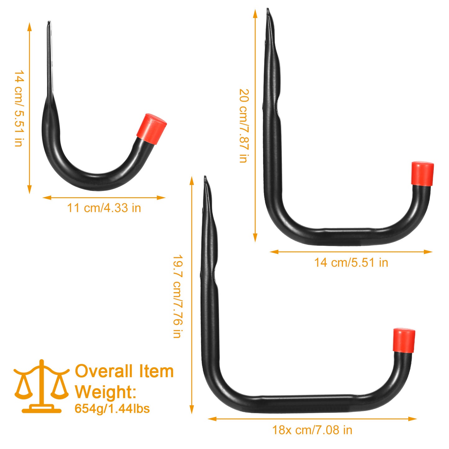 6 Packs Garage Storage Hooks 22lbs Load Bike Bicycle Hooks Heavy Duty Utility Hooks