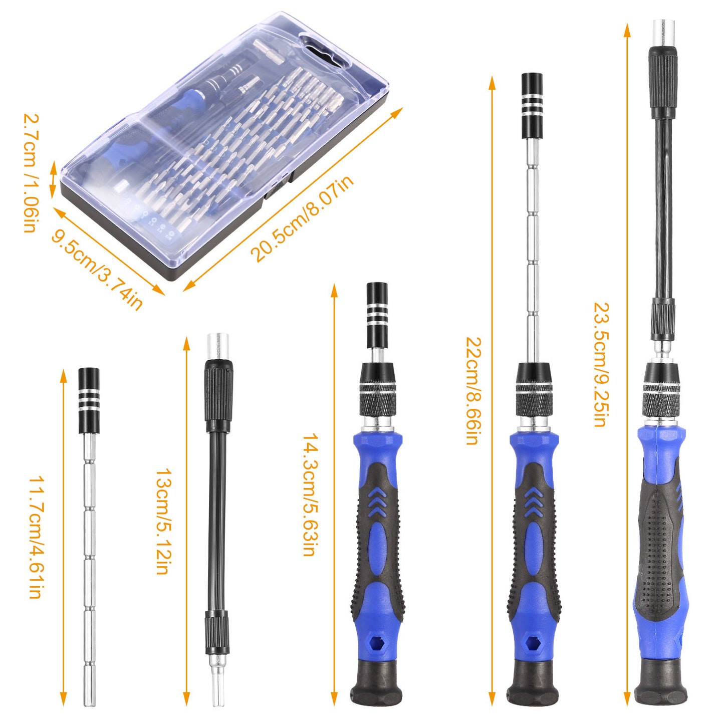 Precision Screwdriver Bits Set 59 in 1 with 56Pcs Magnetic Bits Flexible Shaft