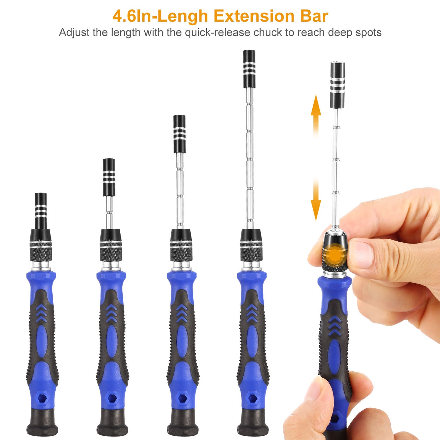Precision Screwdriver Bits Set 59 in 1 with 56Pcs Magnetic Bits Flexible Shaft