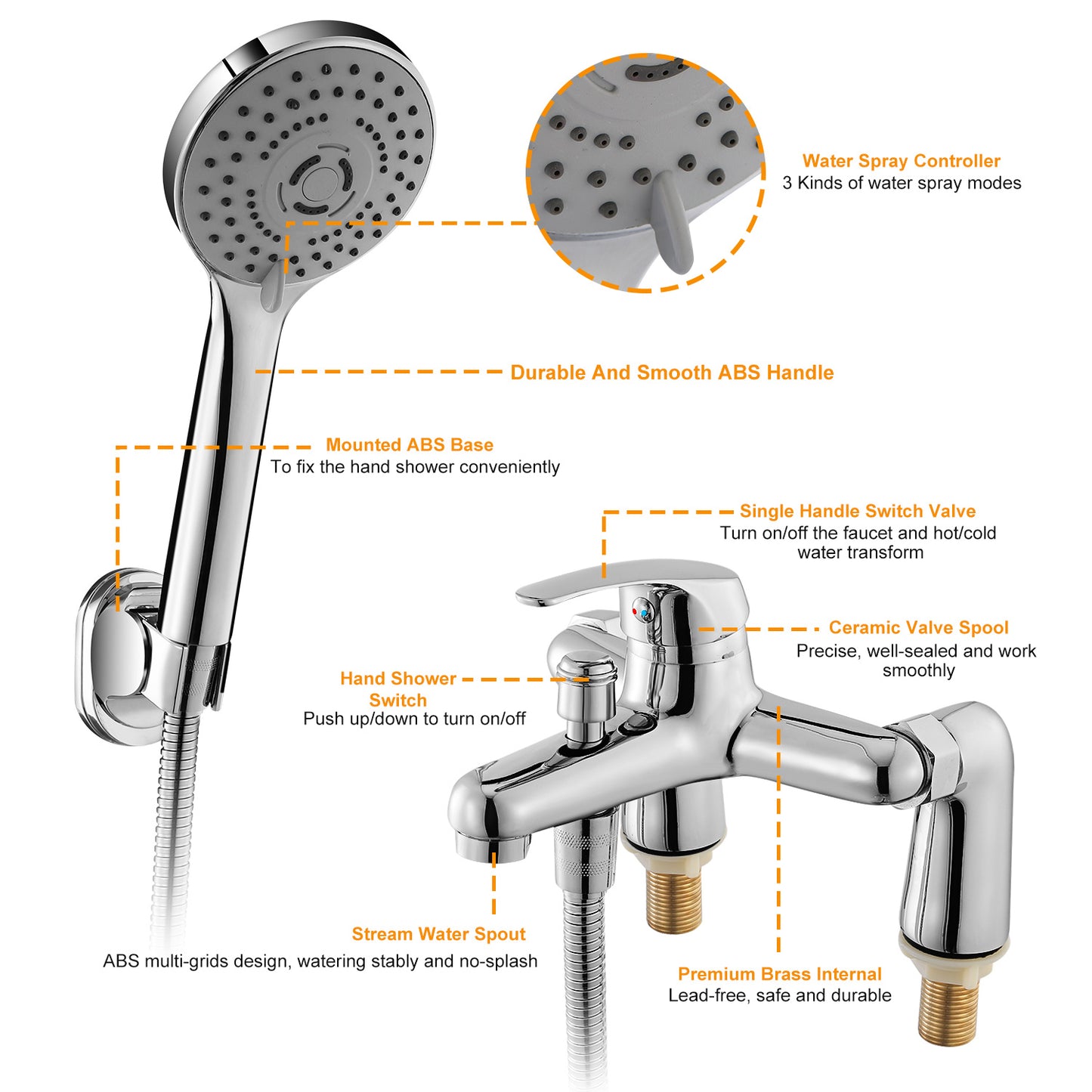 Bathroom Sink Faucet Mixer Tap with Handshower Sink Faucet