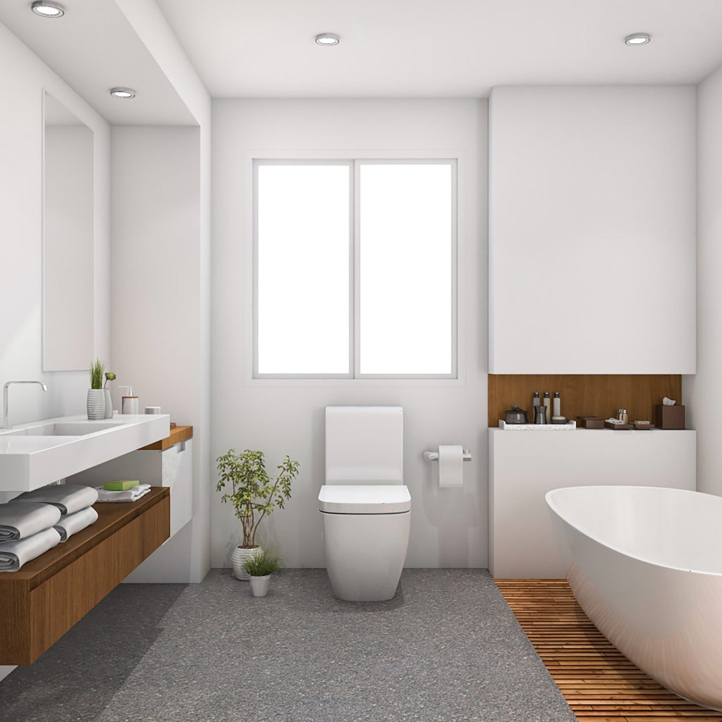 Square Toilet Seat with Grip-Tight Seat Bumpers Heavy-Duty Quiet-Close