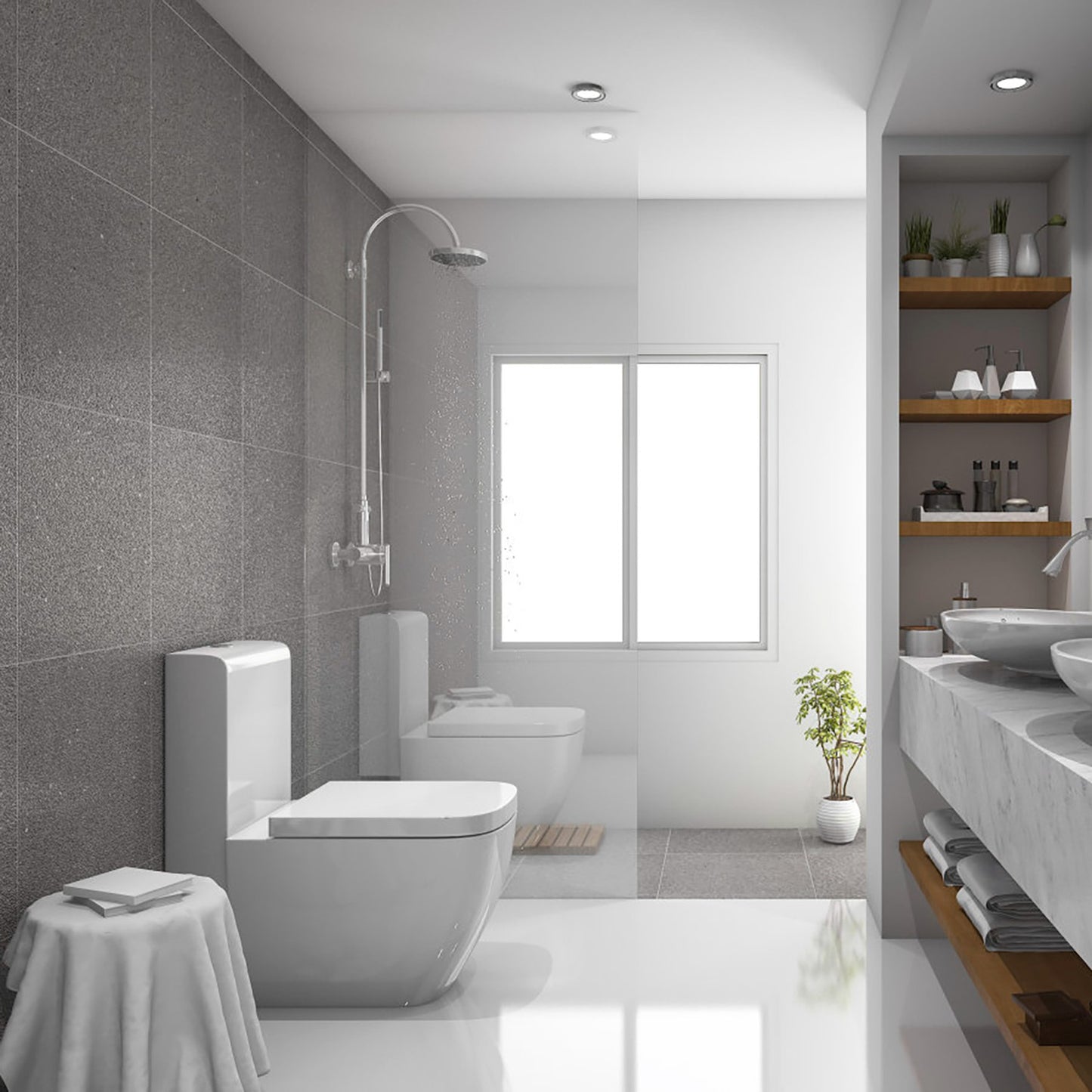 Square Toilet Seat with Grip-Tight Seat Bumpers Heavy-Duty Quiet-Close