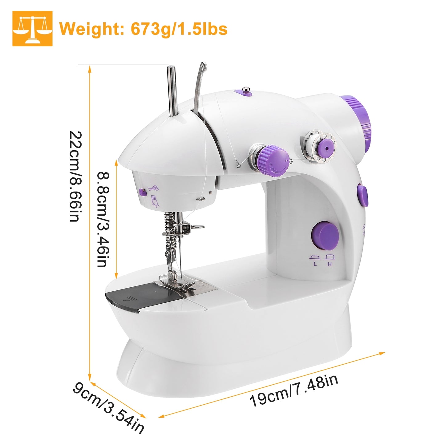 Electric Sewing Machine Portable 2 Speed Overlock Foot