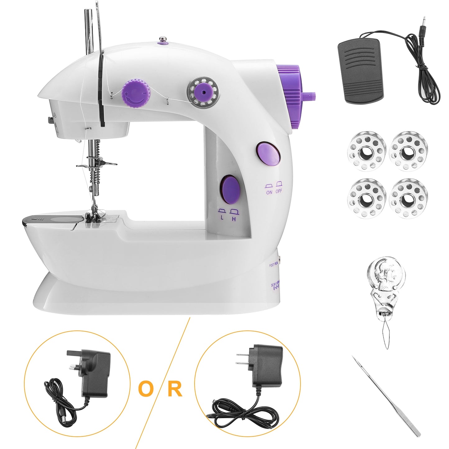 Electric Sewing Machine Portable 2 Speed Overlock Foot