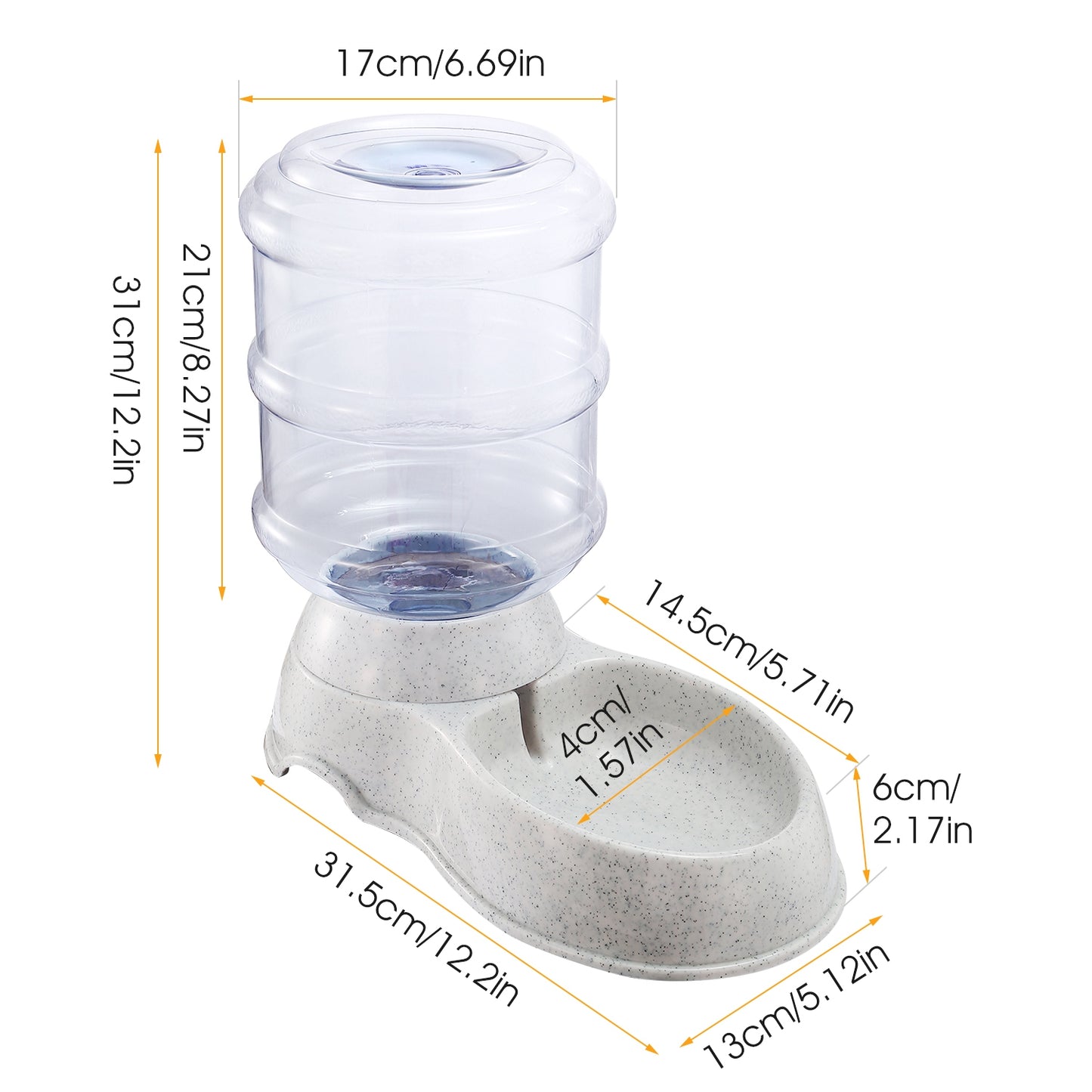3.5L/1Gal Pet Water Dispenser Self-Dispensing Gravity Pets Water Feeder