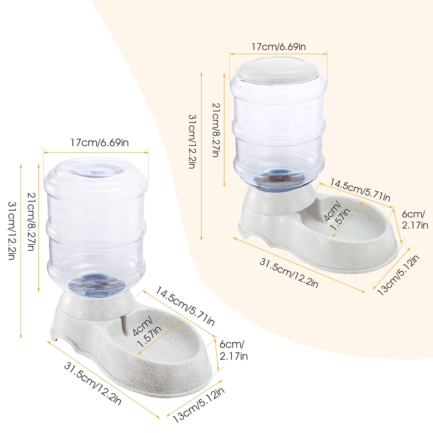 3.5L/1Gal Pet Water Dispenser Self-Dispensing Gravity Pets Water Feeder