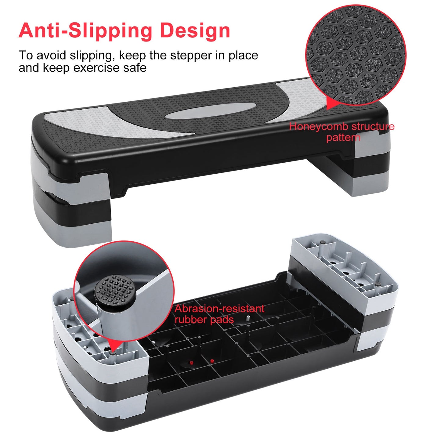 32inch Fitness Aerobic Stepper Adjustable Workout Exercise Step Platform