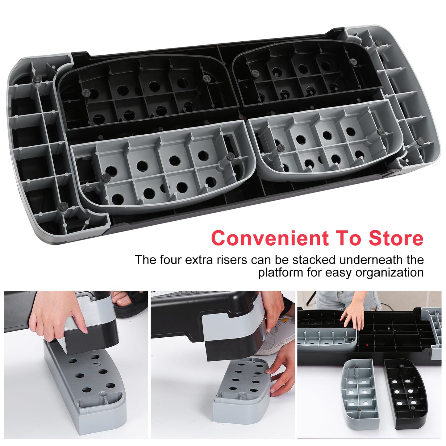 32inch Fitness Aerobic Stepper Adjustable Workout Exercise Step Platform