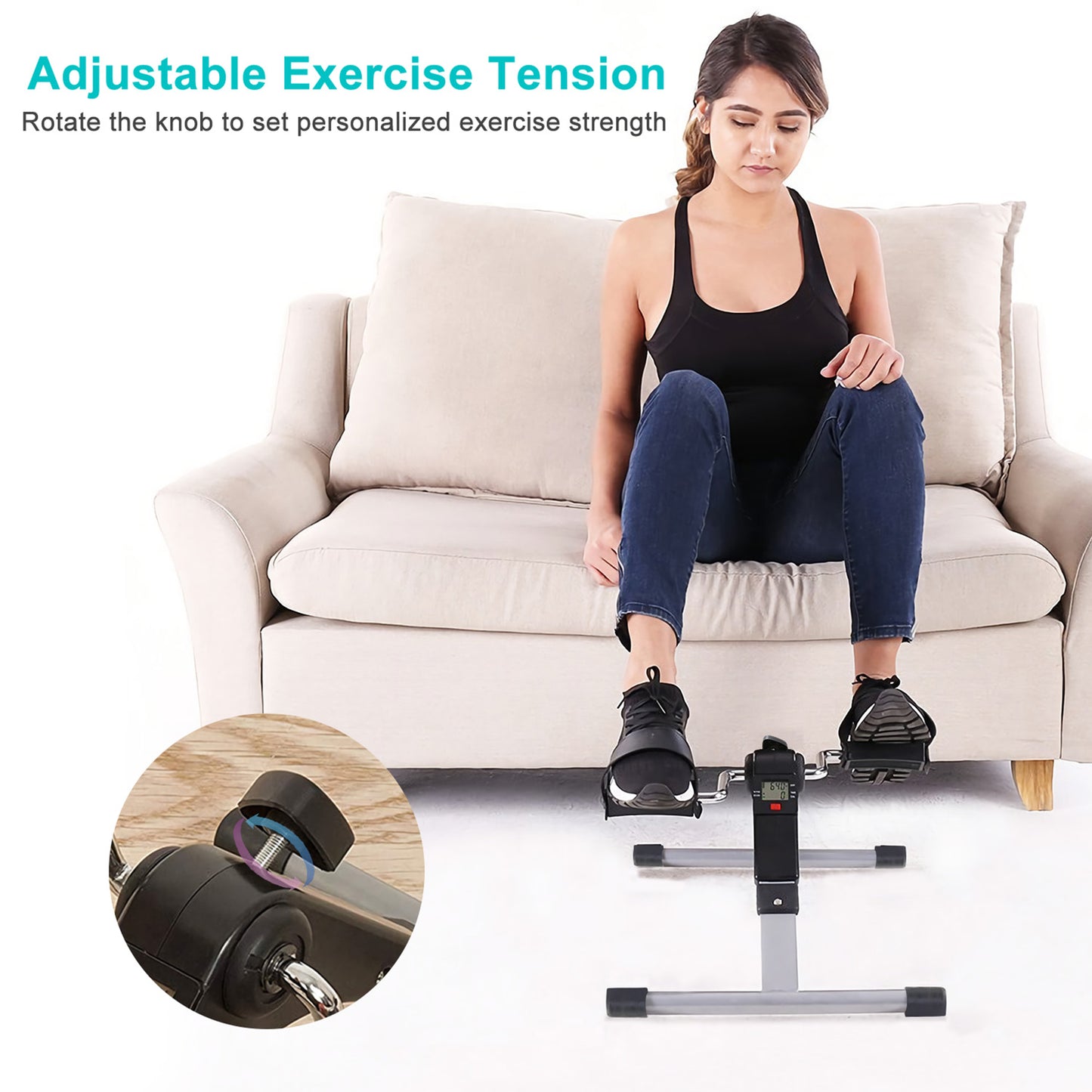 Foldable Exercise Bike Pedal Fitness Exerciser Cycle Bike