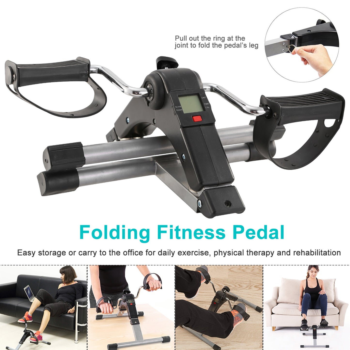 Foldable Exercise Bike Pedal Fitness Exerciser Cycle Bike