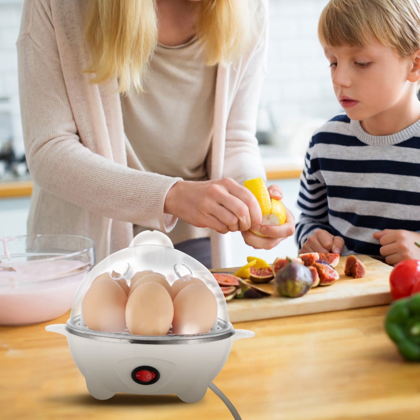 Electric Egg Cooker 7-Capacity BPA-Free Hard-Boiled Egg Maker