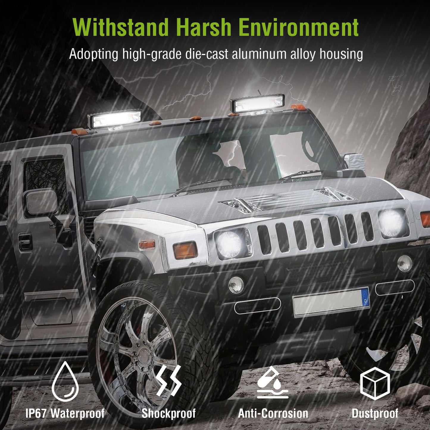 6" LED Light Bar 48W 5000lm Offroad Driving Spot Lights Work Light