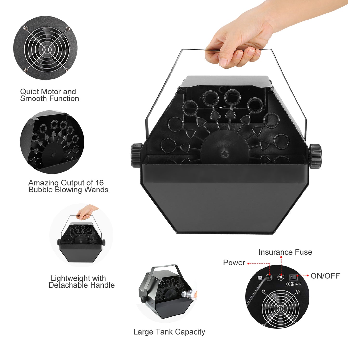 Automatic Bubble Machine 25W Pro Bubble Blower Maker