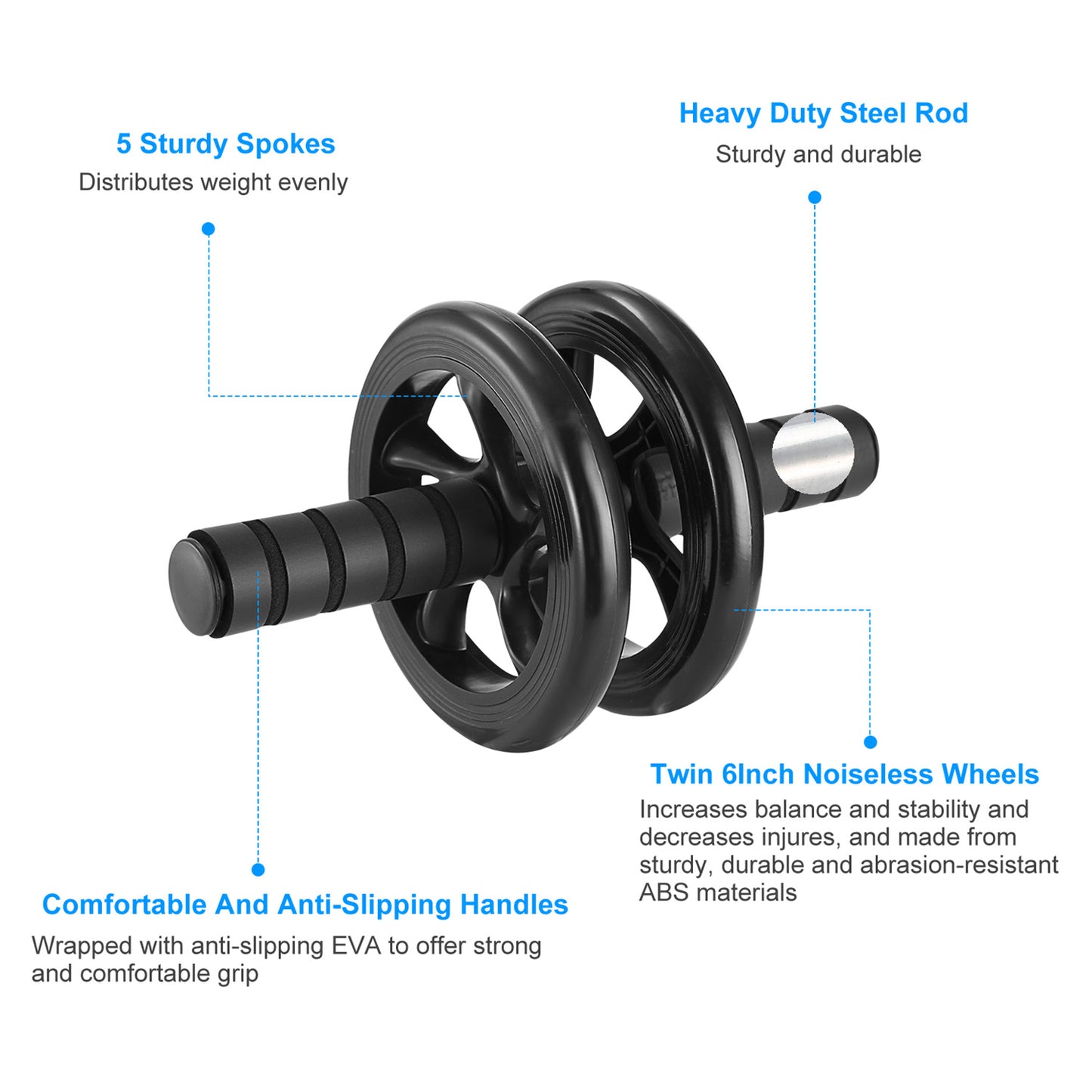Ab Roller Wheel Fitness Exercise Wheel Roller w/ Knee Pad