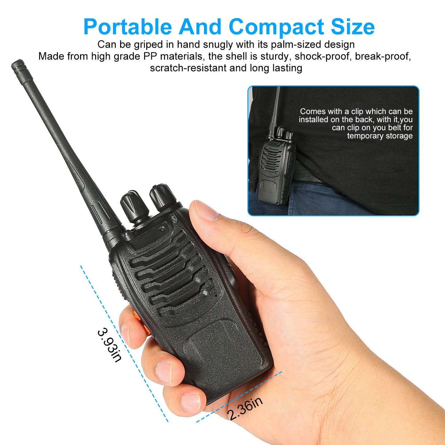 Walkie Talkies Two Way Radio UHF 16CH 400-470MHZ Long Range