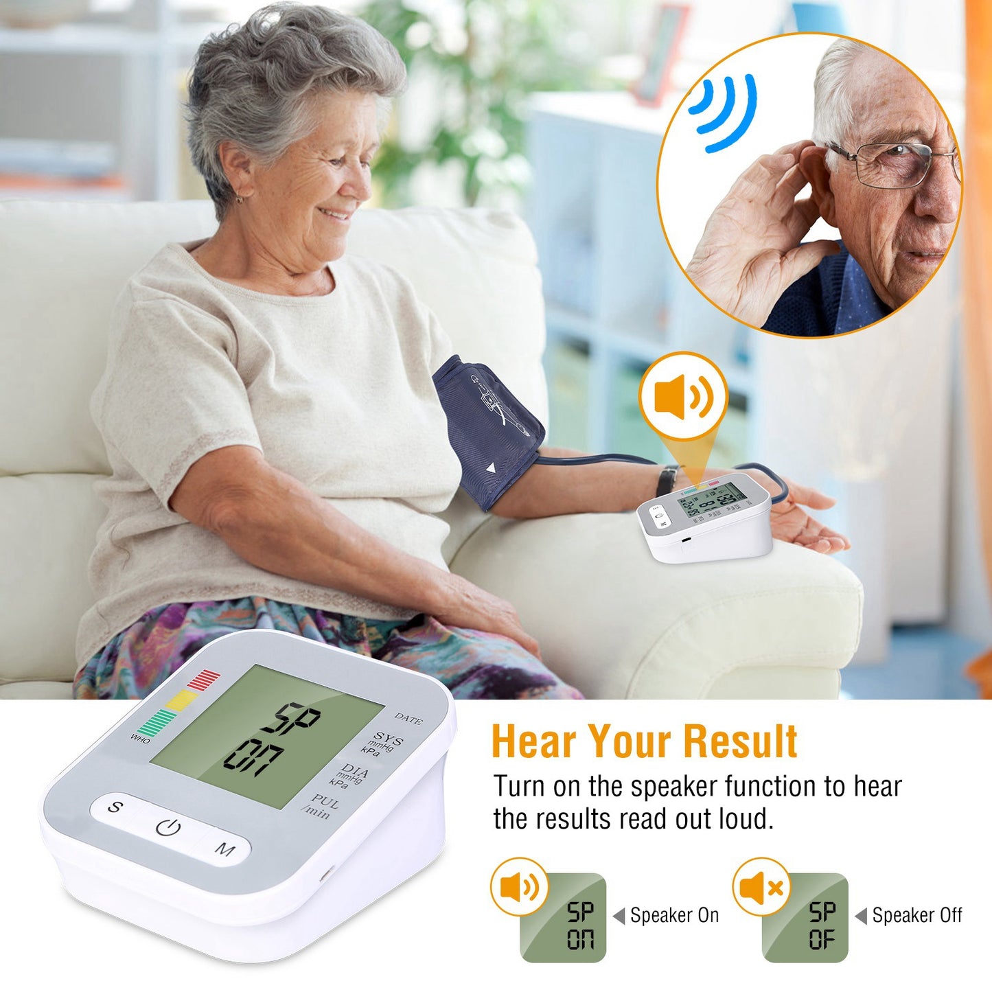 Digital Arm Blood Pressure Monitor LCD Digital Heart Beat BP Gauge Health Test