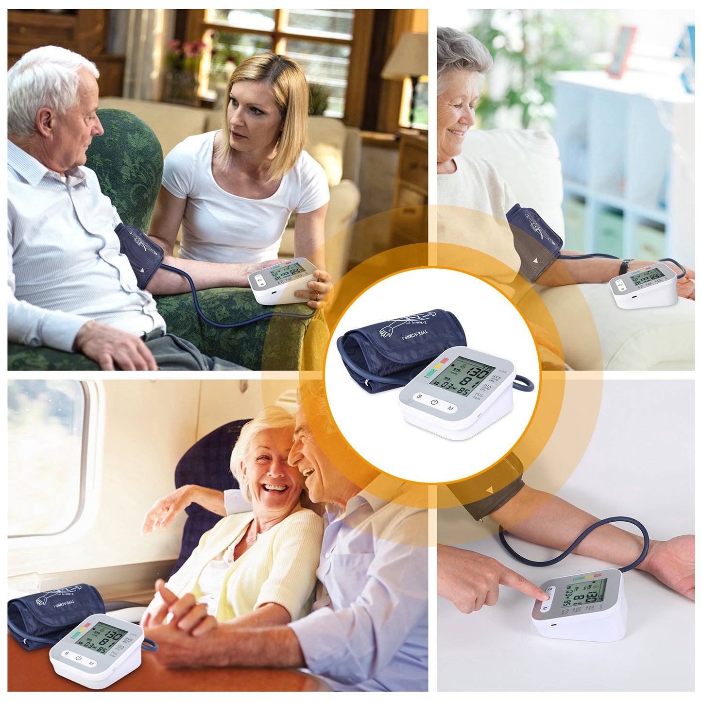 Digital Arm Blood Pressure Monitor LCD Digital Heart Beat BP Gauge Health Test