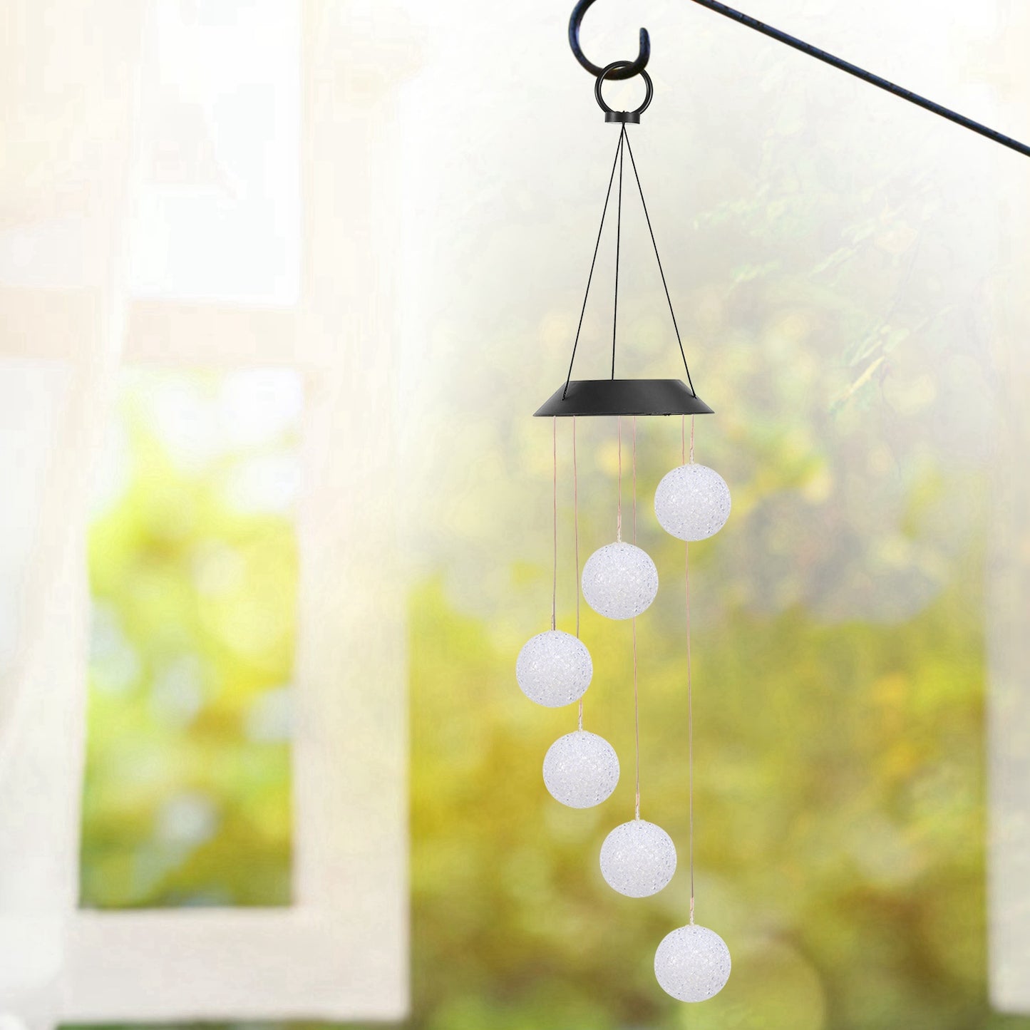 Solar Powered LED Ball Wind Chimes Color Changing LED String Light