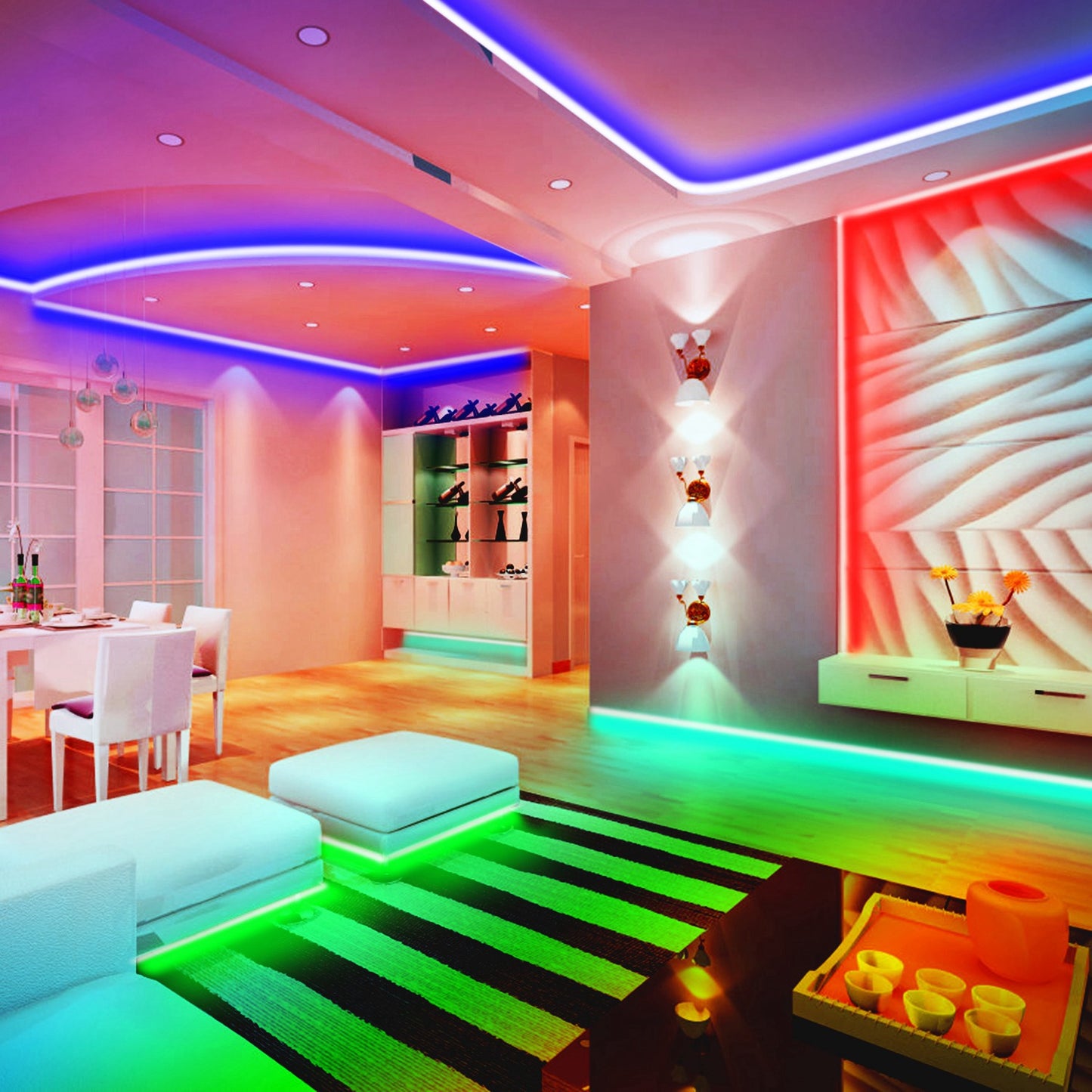16.4FT 300 LEDs SMD5050 RGB Color Changing WiFi Smart LED Light