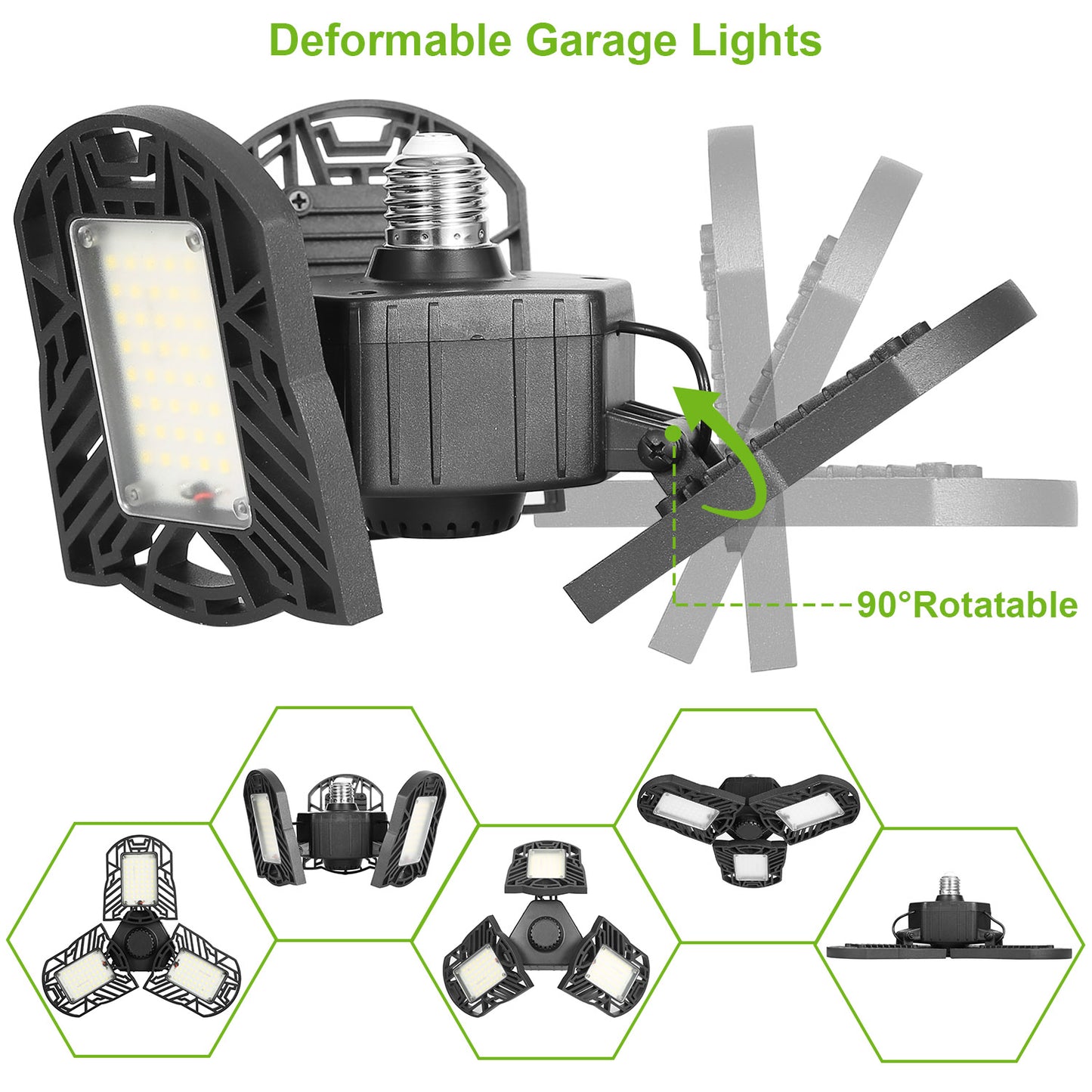 LED Garage Light, iMounTEK E26/E27 80W 7000LM 6500K Garage Ceiling Light
