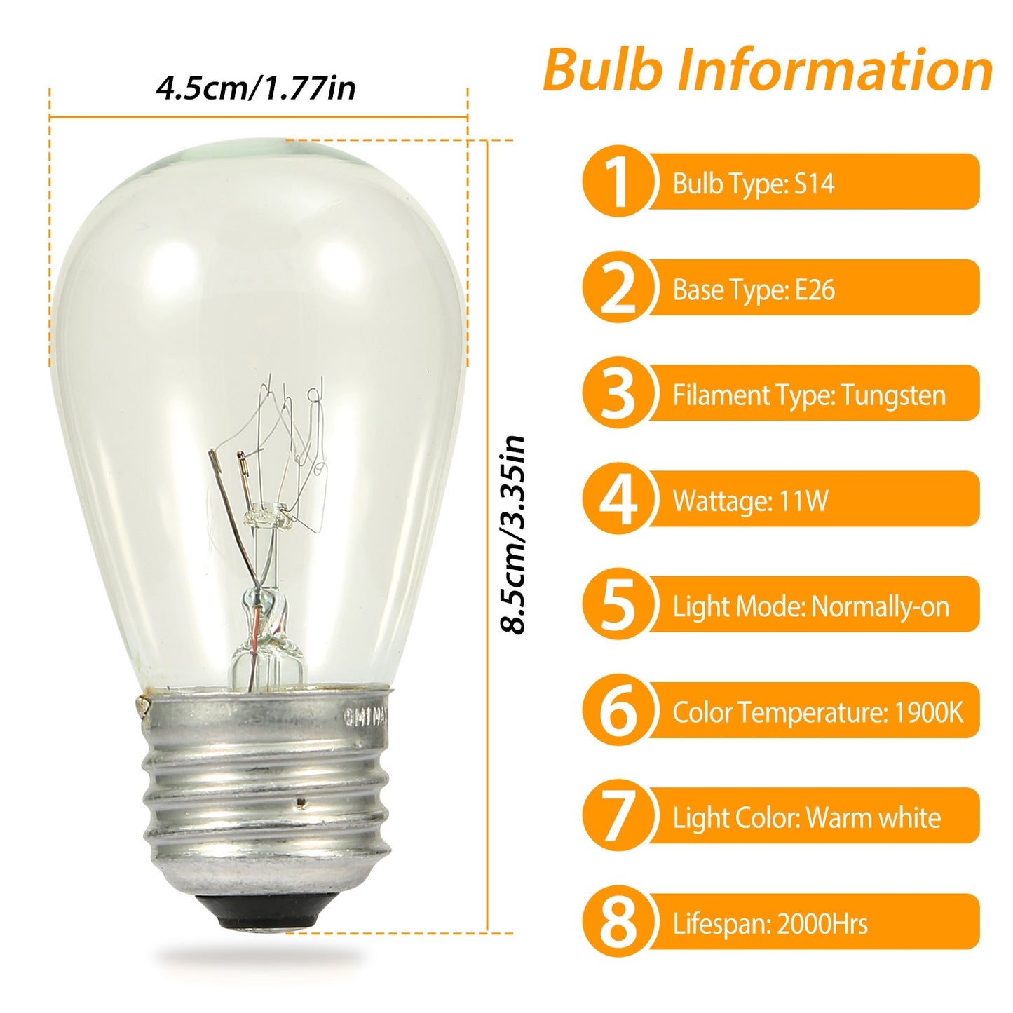 48FT Outdoor String Light Waterproof Patio String Lights