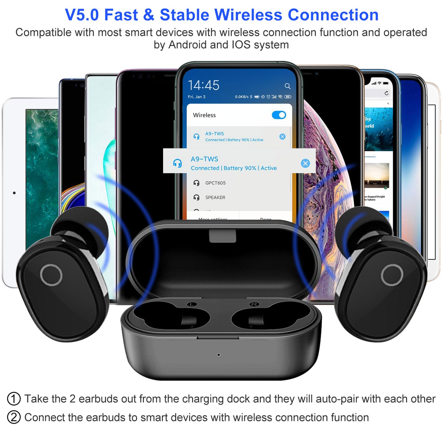 TWS Wireless 5.0 Earbuds In-Ear Stereo Headset