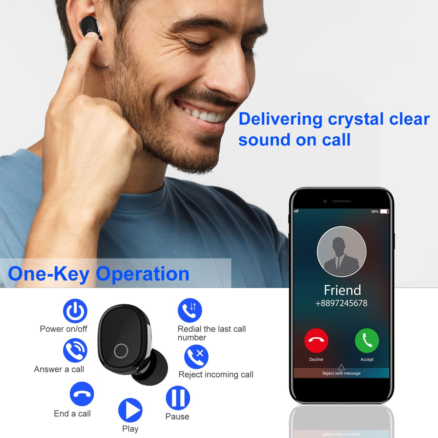 TWS Wireless 5.0 Earbuds In-Ear Stereo Headset