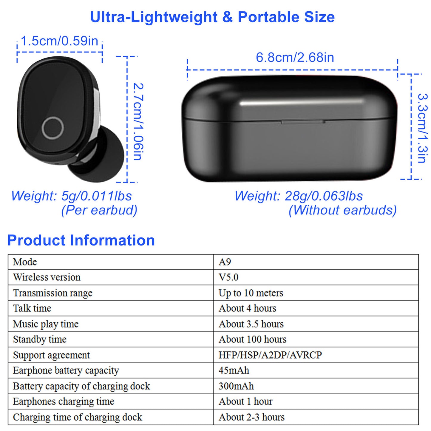 TWS Wireless 5.0 Earbuds In-Ear Stereo Headset
