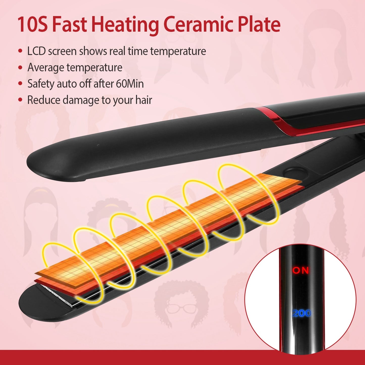 Hair Straightener Curling Iron 2 In 1 Twist Hair Straightener Ceramic Plate Hair Curler